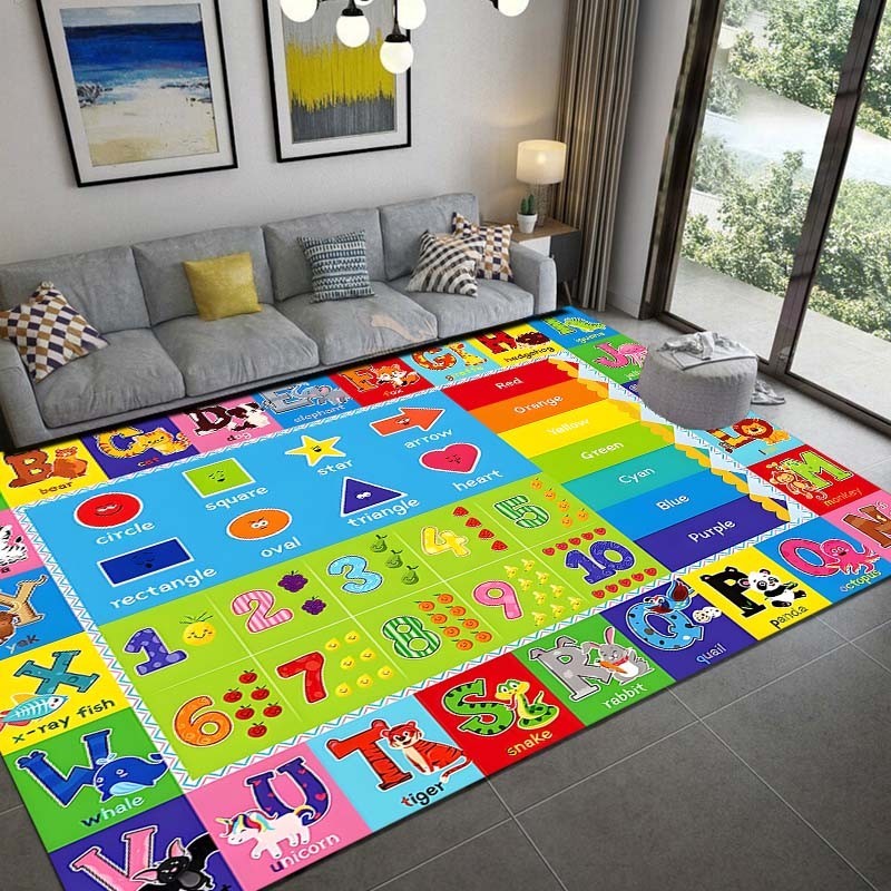 Alphabet rug mat, super soft play mat, foldable toddler non-slip ...