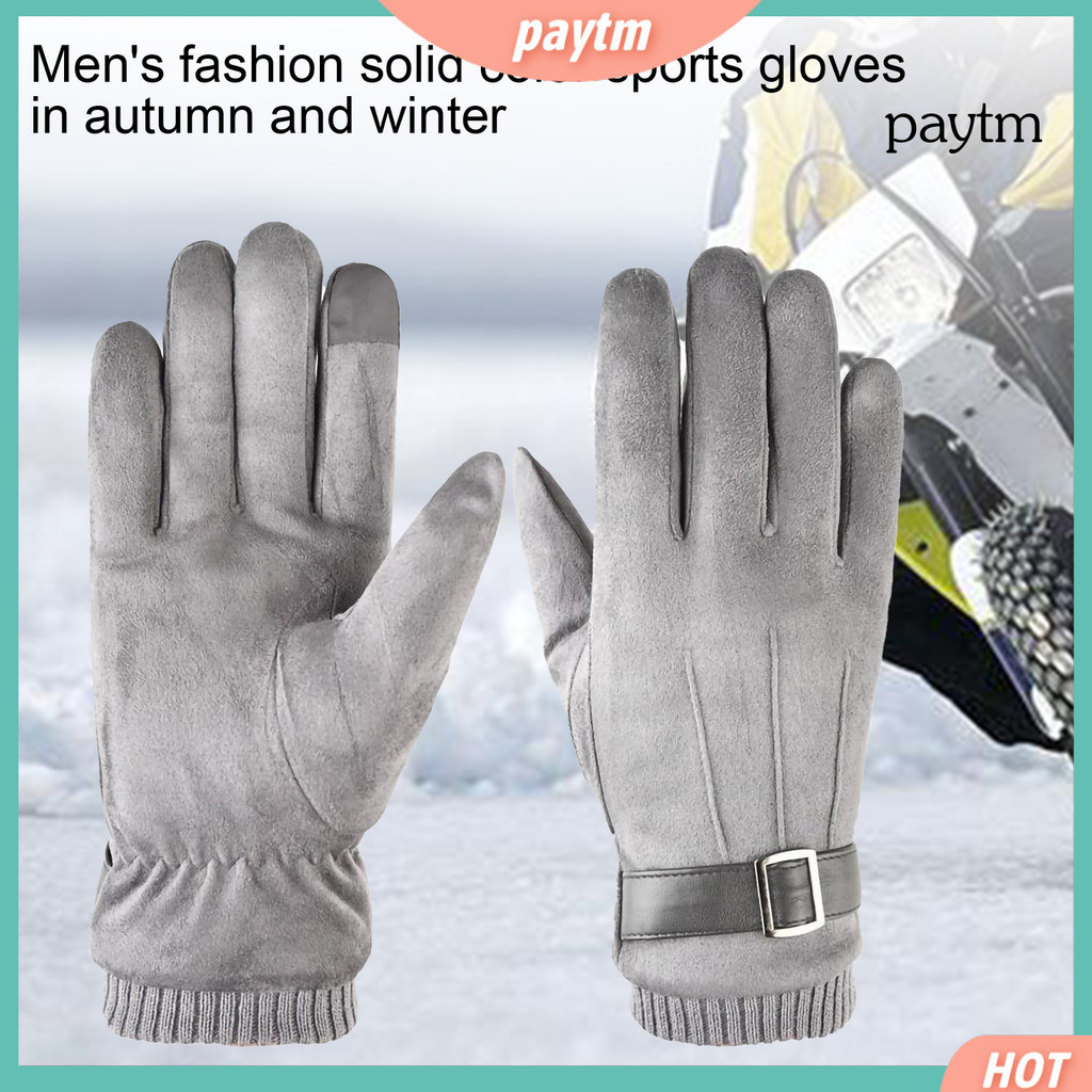 paytm.1 Pair Riding Gloves Full Finger Touch Screen Autumn Winter Coldproof Pure Color Gloves for Skiing Shopee Philippines