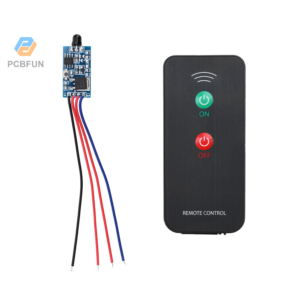 Pcbfun DC2.5V-5V/DC5V-24V Two Key Switch Infrared Remote Control ...