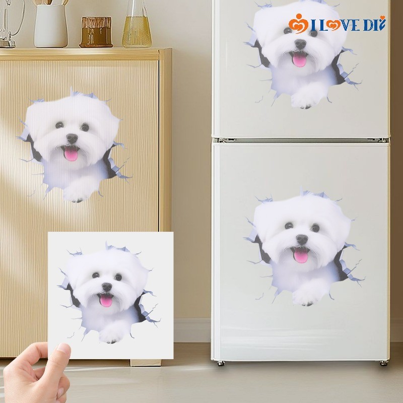 3D Waterproof Funny Dog Sticker - Puppy Animal Car Wall Window Paste ...