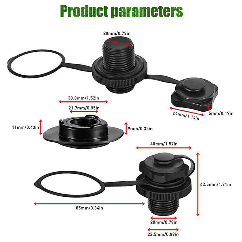 Air Valve Nozzle Caps Plug Inflatable Boat Raft Dinghy Kayak Canoe ...