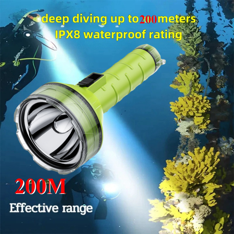 2025 New Upgrade Professional Diving Flashlight Ultra-Bright Diving ...
