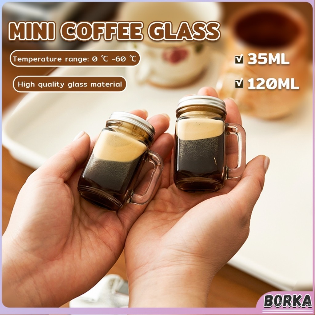 Borka Mini Coffee Glass Espresso Cup Jam Sub-bottling Small Mug 35ml ...