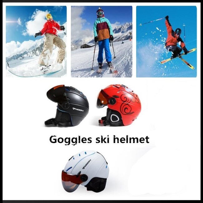 【Spot supply】 Skiing Helmet Goggles Integrally-molded PC+EPS Adult Ski ...