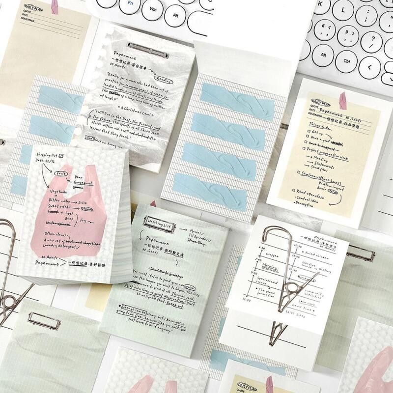ENWEI 80 Pcs [Life Record Series] Simplicity Journal Sticky Notes ...