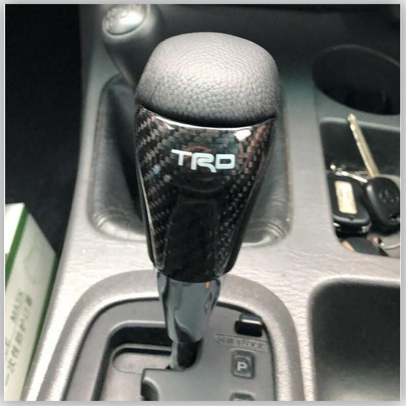 Carbon Fiber Car Gear Knob Manual Automatic Universal Auto Push Down Stick Shift Waterproof Shifter Lever main image 0