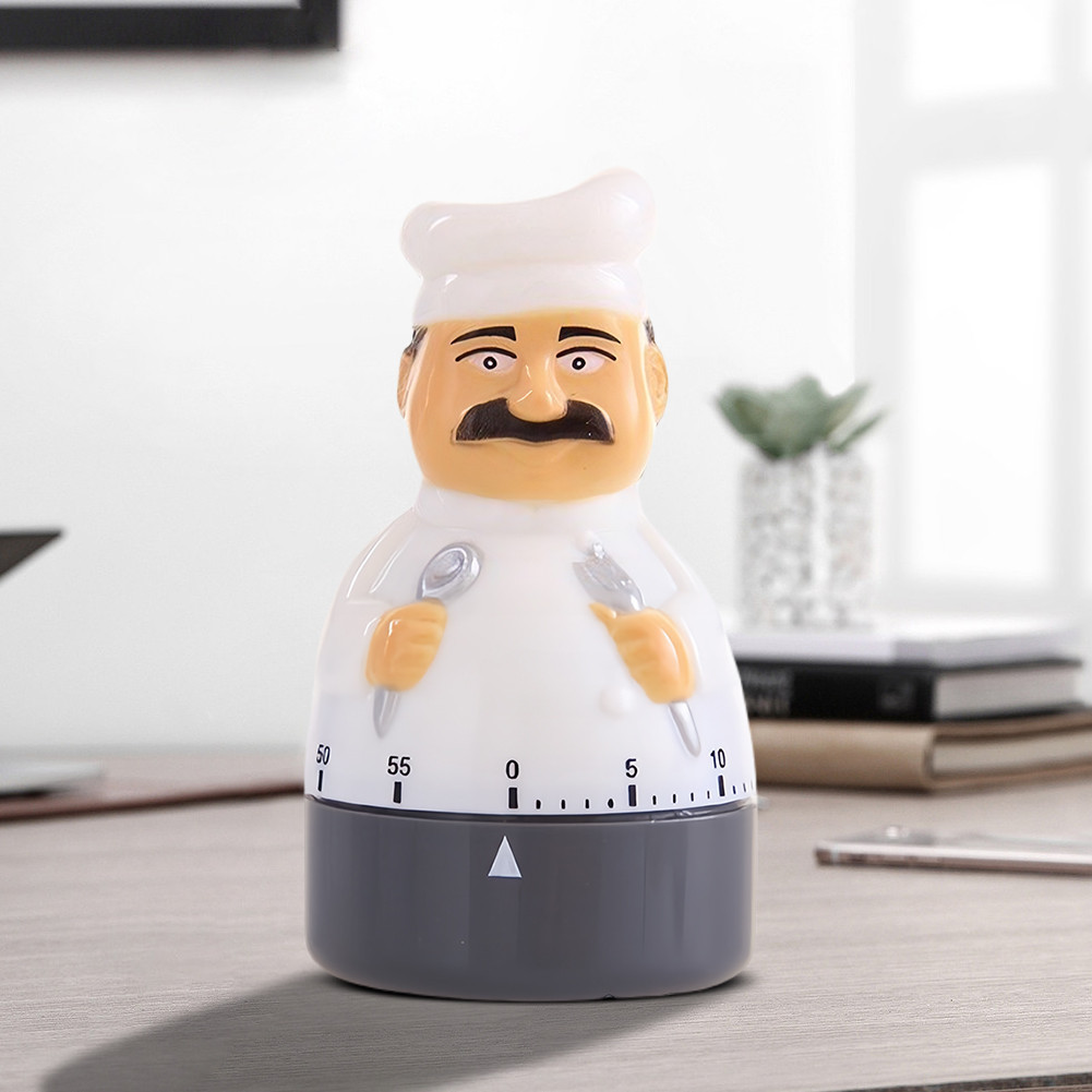 Cartoon Chef Shaped Kitchen Timer Countdown Electronic Timer Mechanical ...