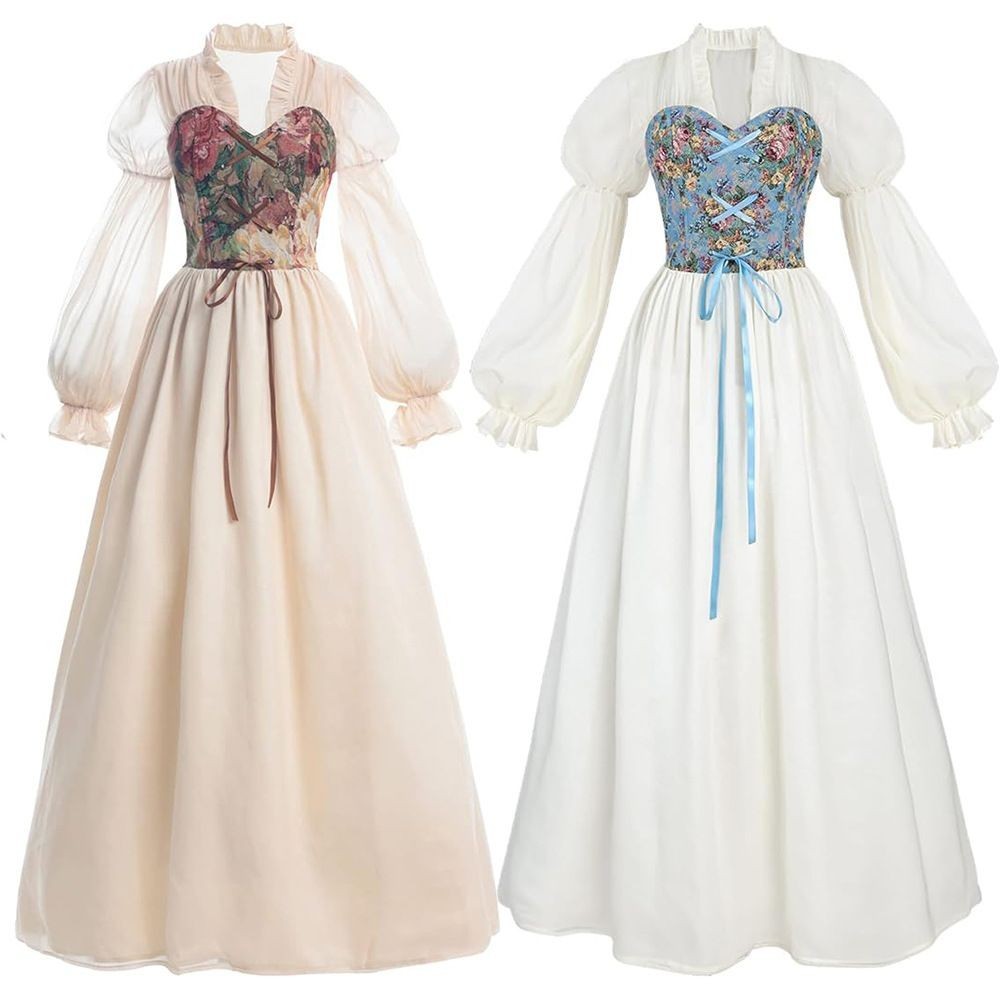 European American French Medieval Princess Dress Puff Sleeve Pirate Dress  Fairy Long Dress Halloween Costume | Shopee Philippines