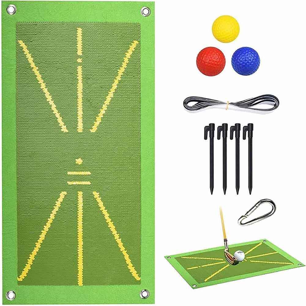 Golf Training Mat, Portable Swing Detection Batting Mat, Mini Golf