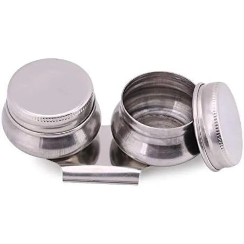 Stainless Steel Double Palette Cup With Lids – Large Dual Cup For Oil Paint, Megilp, Turpentine & Solvents
