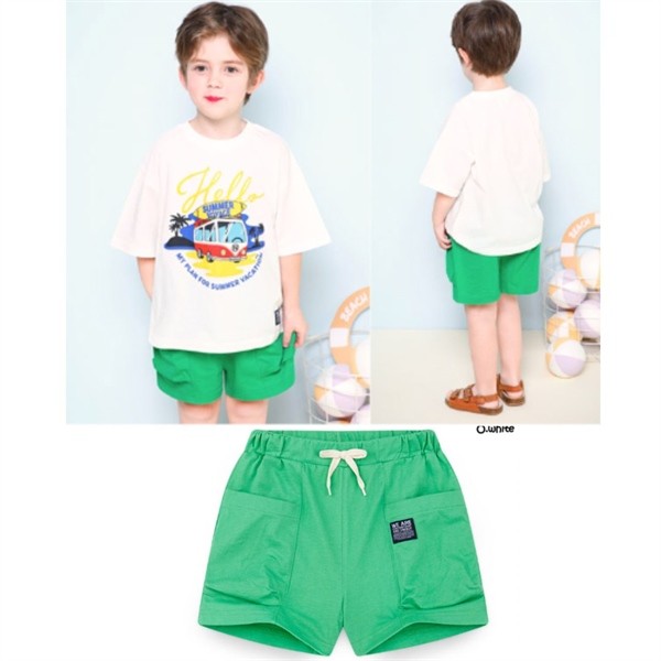 boys cotton shorts green