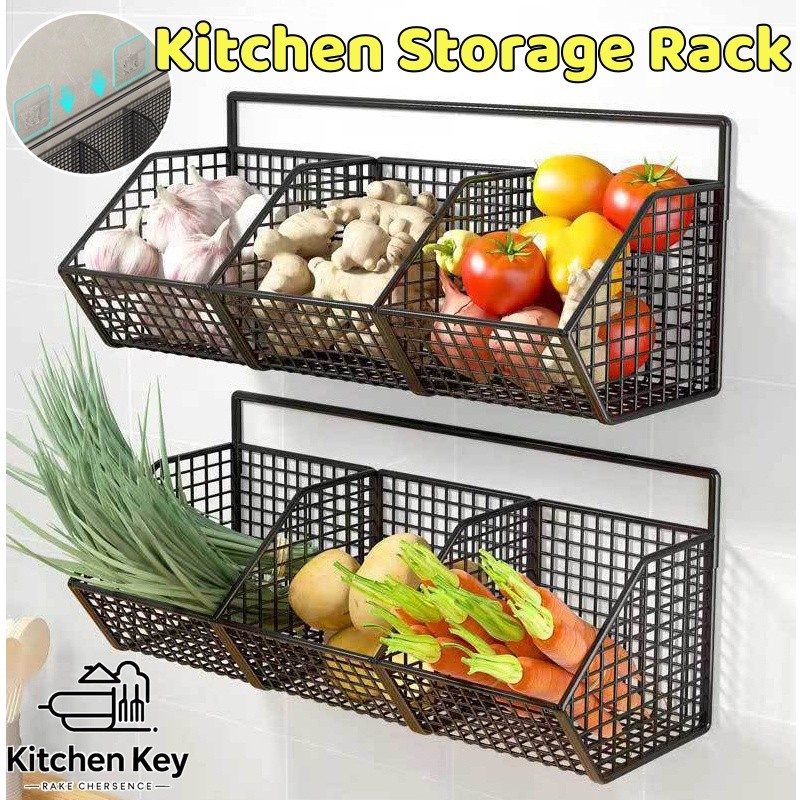 Kitchen Organizer Rack Wall Mounted Spice Storage Holder Partition ...