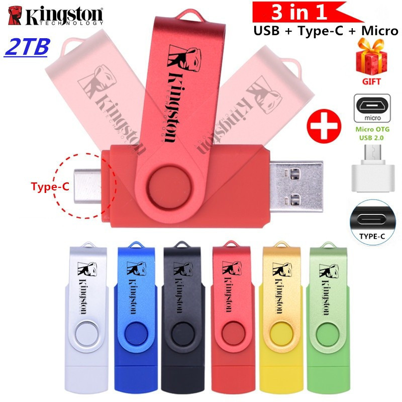 1TB 2TB pen driver Type-C three in one OTG USB flash drive 512GB 256GB ...