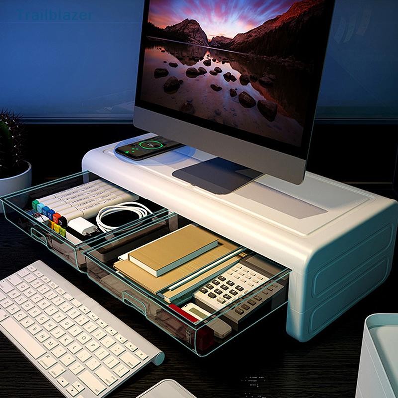 TBPH Computer Monitor Stand Bracket With Drawer PC Screen Holder ...