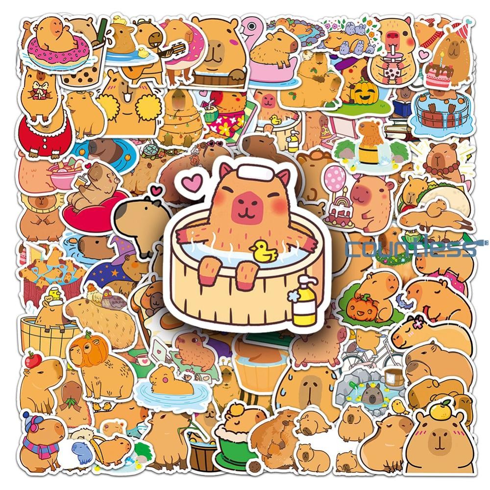 100Pcs Capybara Stickers Cute Capybara Stickers Multi-Function Cute ...