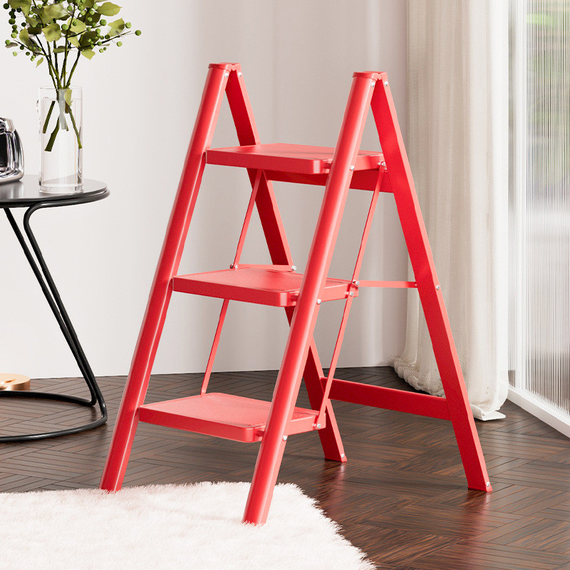 Kentai Geely Red Household Folding Telescopic Ladder A-frame Ladder ...