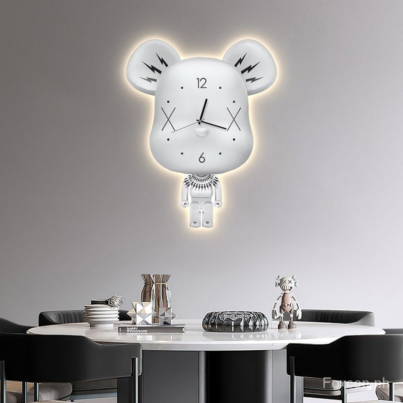 Internet Celebrity Violent Bear Clock Wall Clock Living Room Modern ...