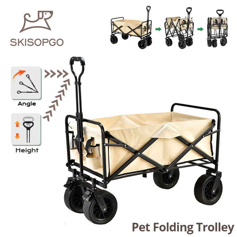 Skisopgo Pet Trolley Multifunctional Folding Dog Cart Picnic Shopping