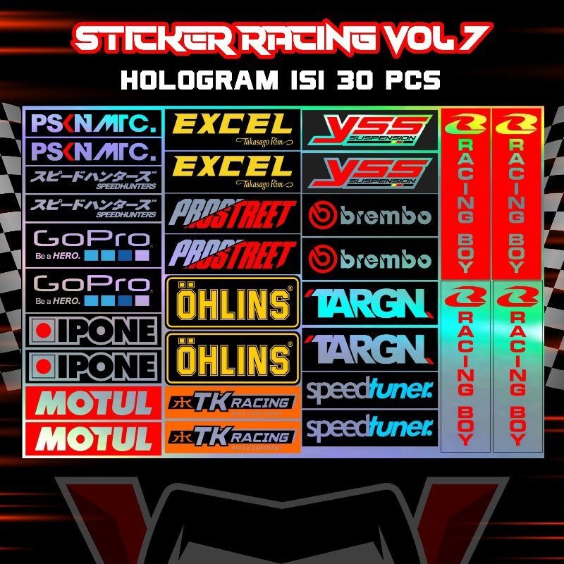 Racing Pack Sticker Sponsor Racing Sticker Helmet Sticker Aesthetic ...