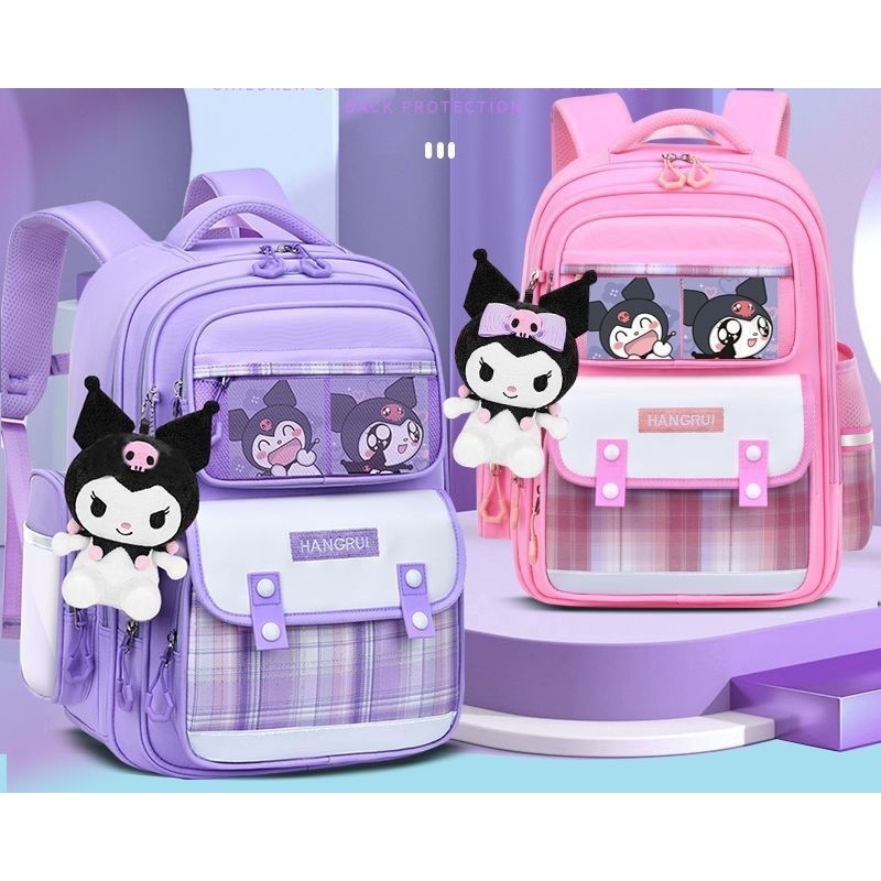 Sanrio Cute Kuromi Schoolbag Princess Style Reduce Burden Elementary ...