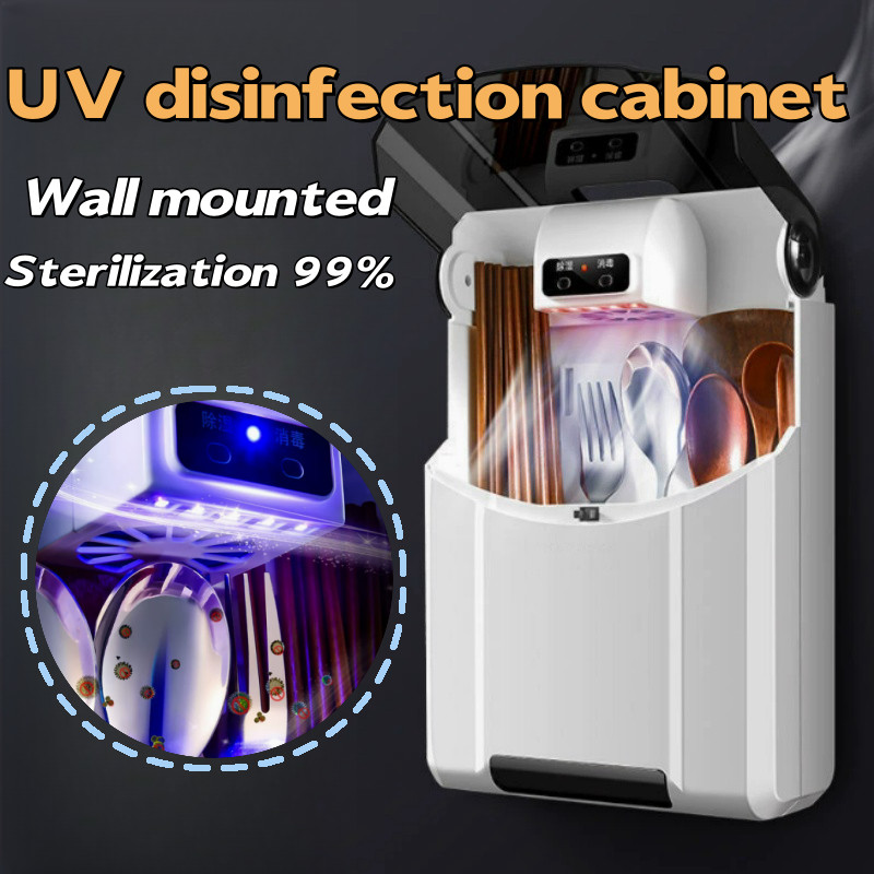 Kitchen Wall Mounted UV Disinfection Box Tableware Chopstick Rest Drain ...