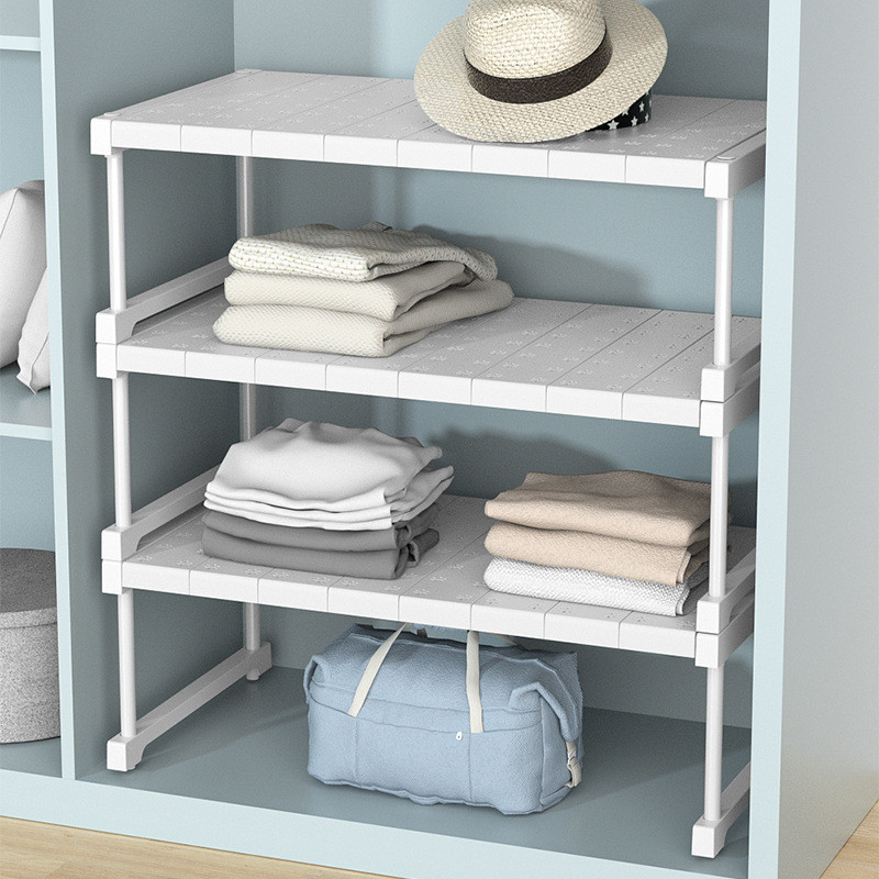 Adjustable Wardrobe Partition Shelf Divider Storage Rack Kitchen Under ...