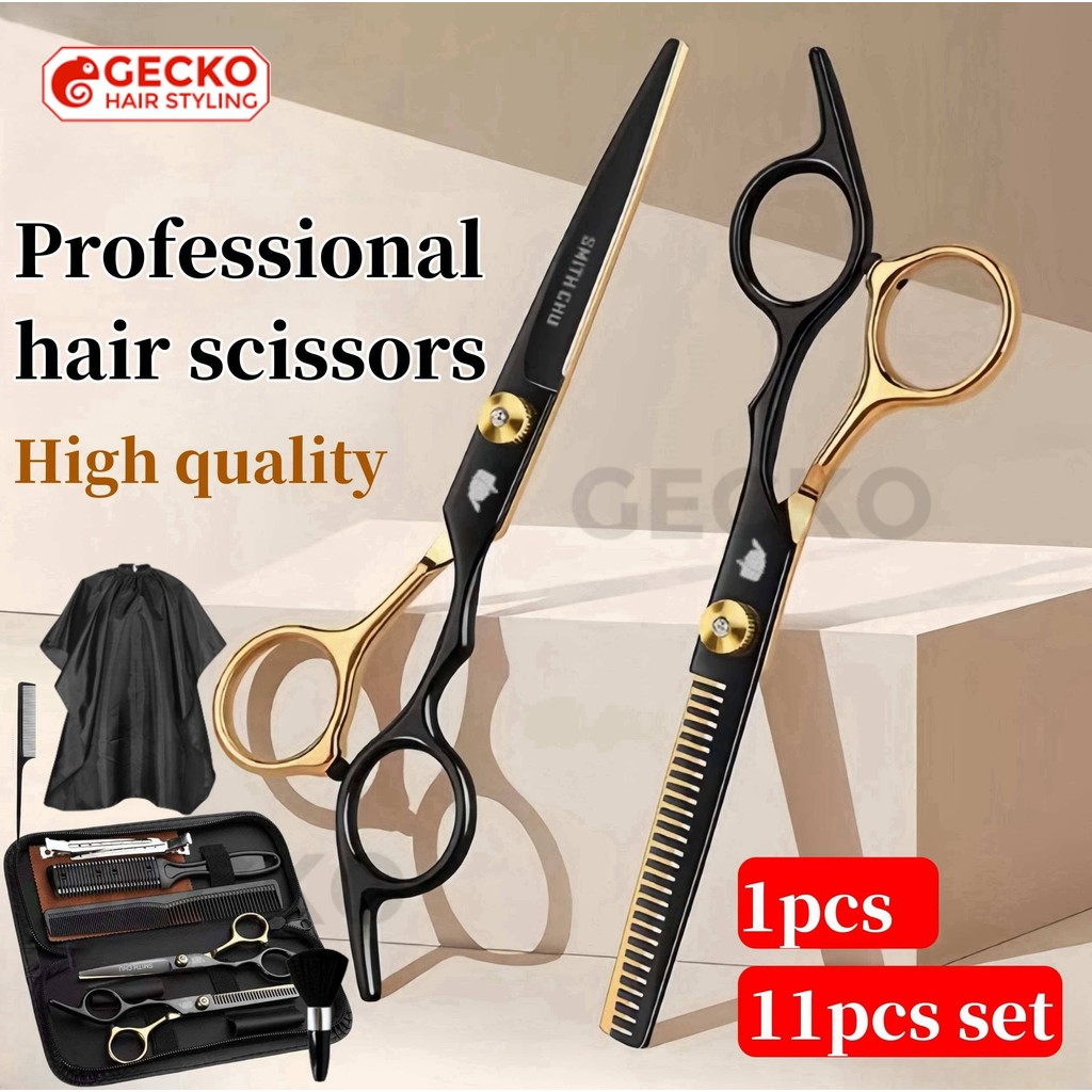 Barber Haircut Scissors Set Stainless Steel Flat & Teeth V-Shape ...