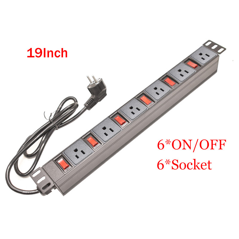 Server Rack PDU power strip power distribution unit, 6Ways US Socket ...