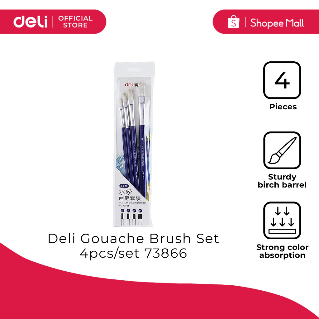 deli-73866-gouache-brush-set-4pcs-set-shopee-philippines