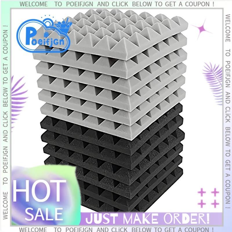 Poeifjgn Pcs Acoustic Foam Board Soundproof Wallboard Pyramid