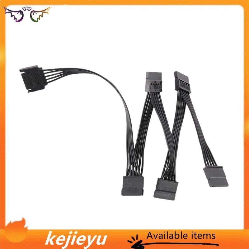 [kejie] 15 Pin SATA Power Extension Hard Drive Cable 1 Male to 5 Female ...