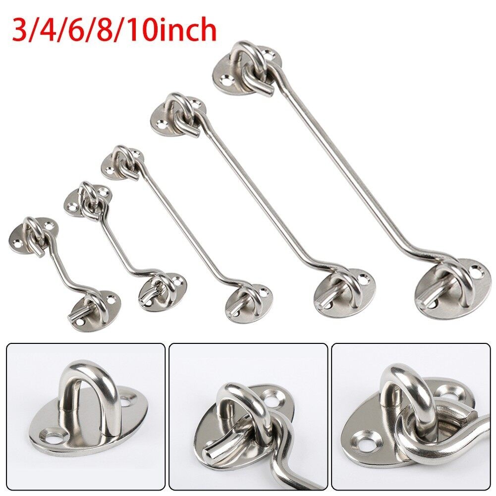 SUS 304 Stainless Steel Eye Shed Gate Door Latch Silent Holder Window Brace (12 INCH