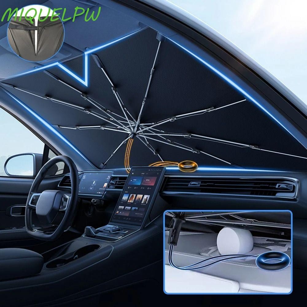MIQUELPW Car Windshield Sunshade, Glass Fiber Car Protection Car Front