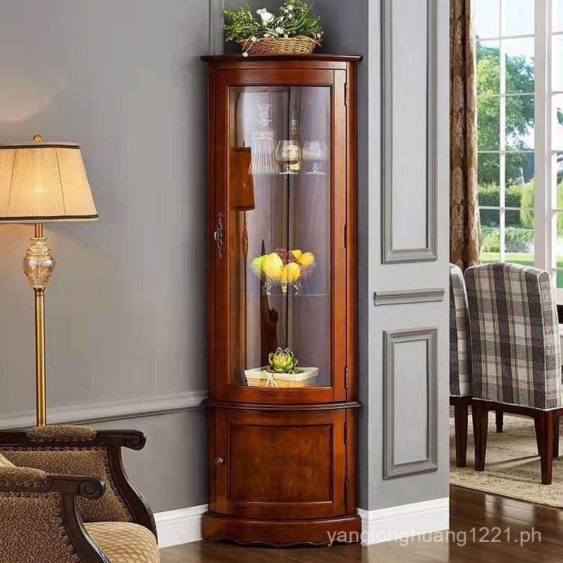 American-Style Solid Wood Living Room New Corner Cabinet Corner Cabinet ...