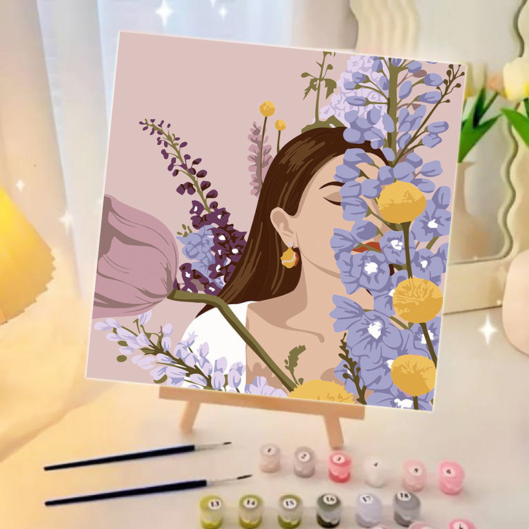 scenery Digital Oil Paint By Numbers 20x20 cm Canvas Frame Number ...