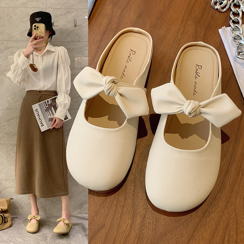 Slip-On Half Bow Sandals