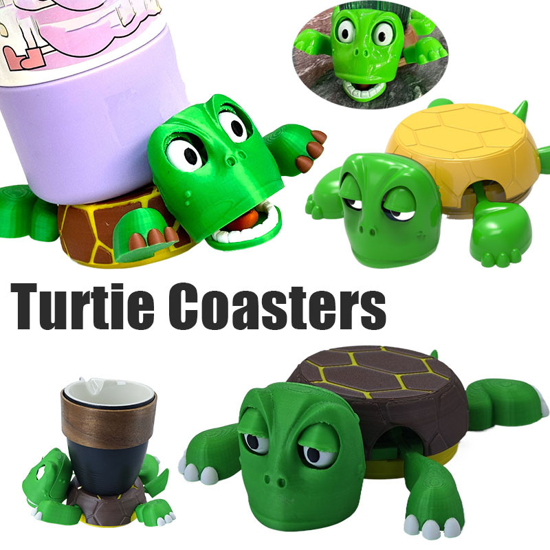 3d Printed Funny Toy with Sound Turtle Coasters Collectible Items ...
