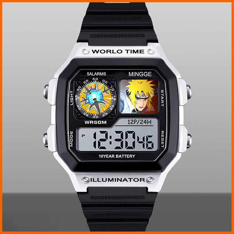 Naruto Student Watch Sports Electronic Watch Mute with Alarm Clock ...
