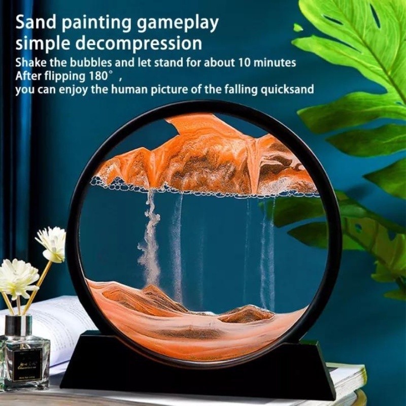 Sandscape Display Moving Sand Art Picture Round Glass 3D Deep Sea ...
