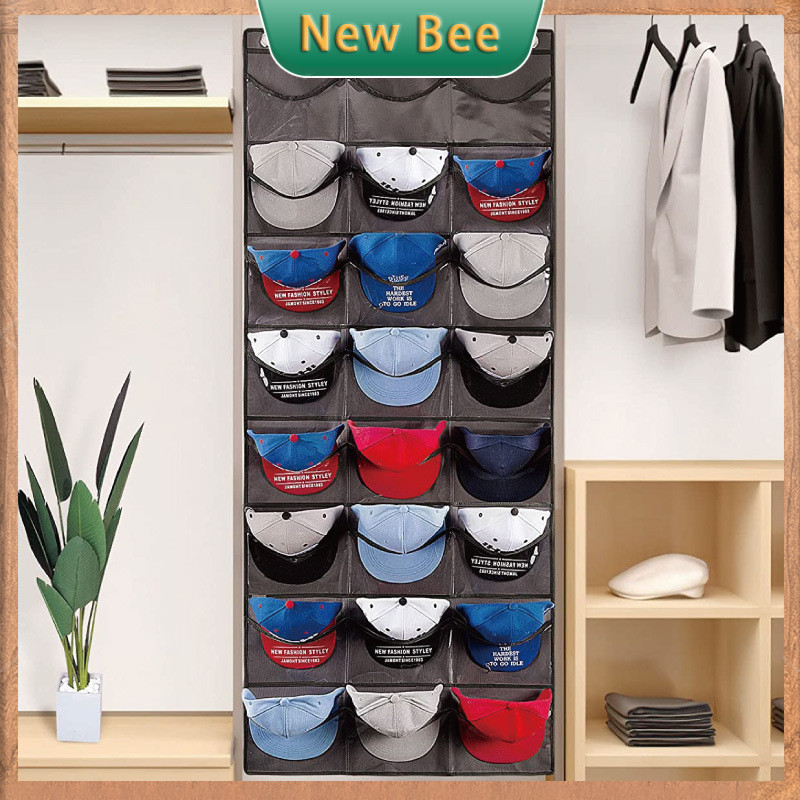 24 Grids Baseball Cap Display Rack Baseball Hat Rack Clear Hanging Over ...