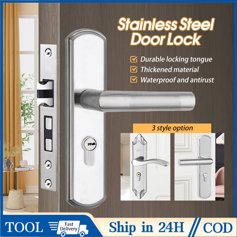 Stainless Steel Double lock door knob set Smart Door Lock AntiTheft