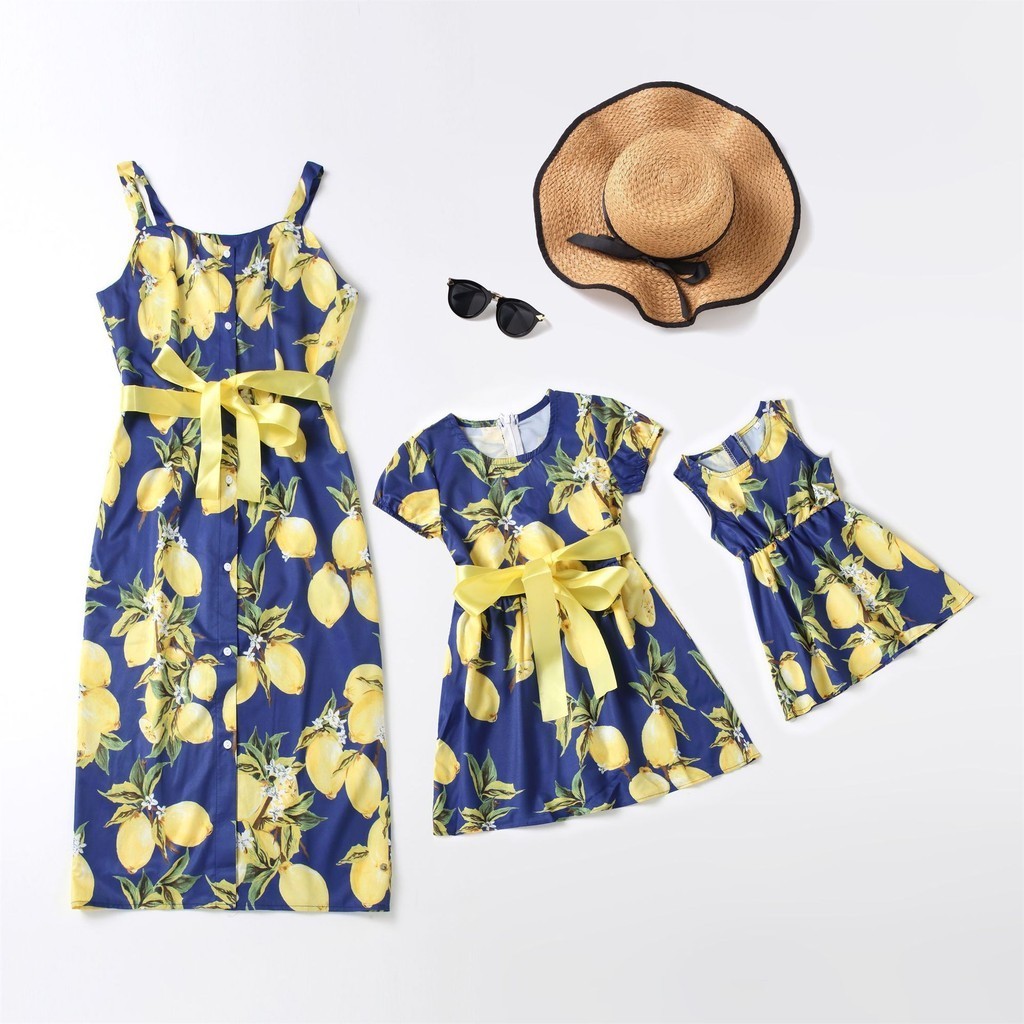 Mother Daughter Macthing Dresses Family Set Flower Mom Mum Baby Mommy ...