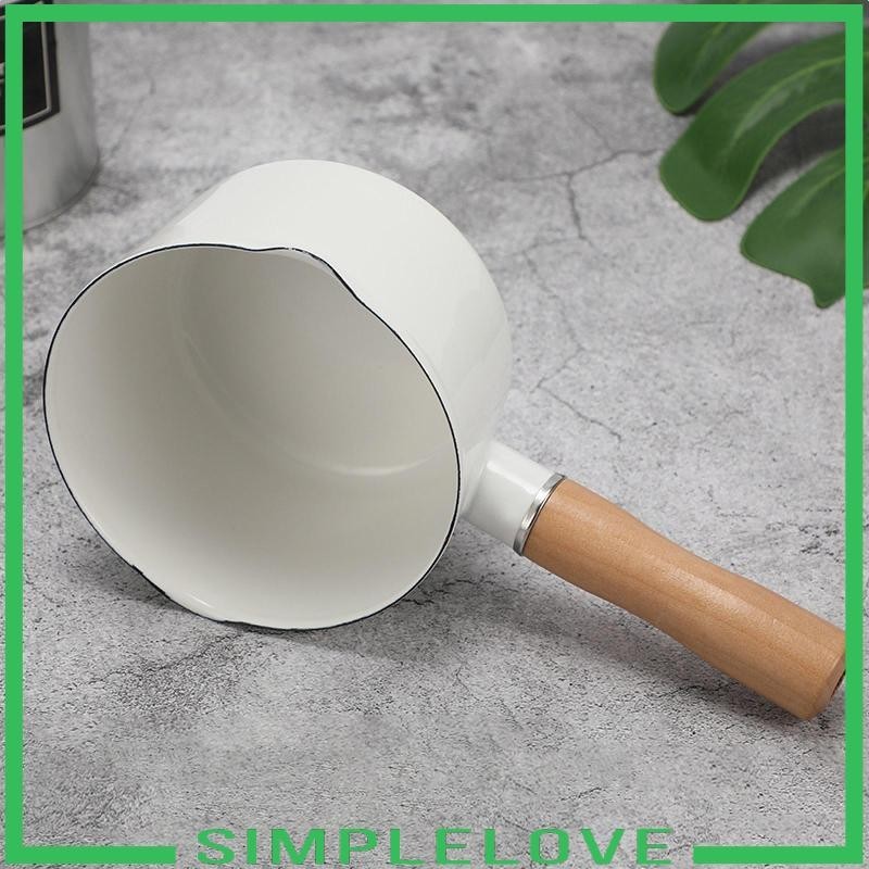 1.2L Enamel Saucepan – Milk Pan & Butter Warmer, Non-Stick, White Ceramic Coating For Stovetop & Oven - View #2