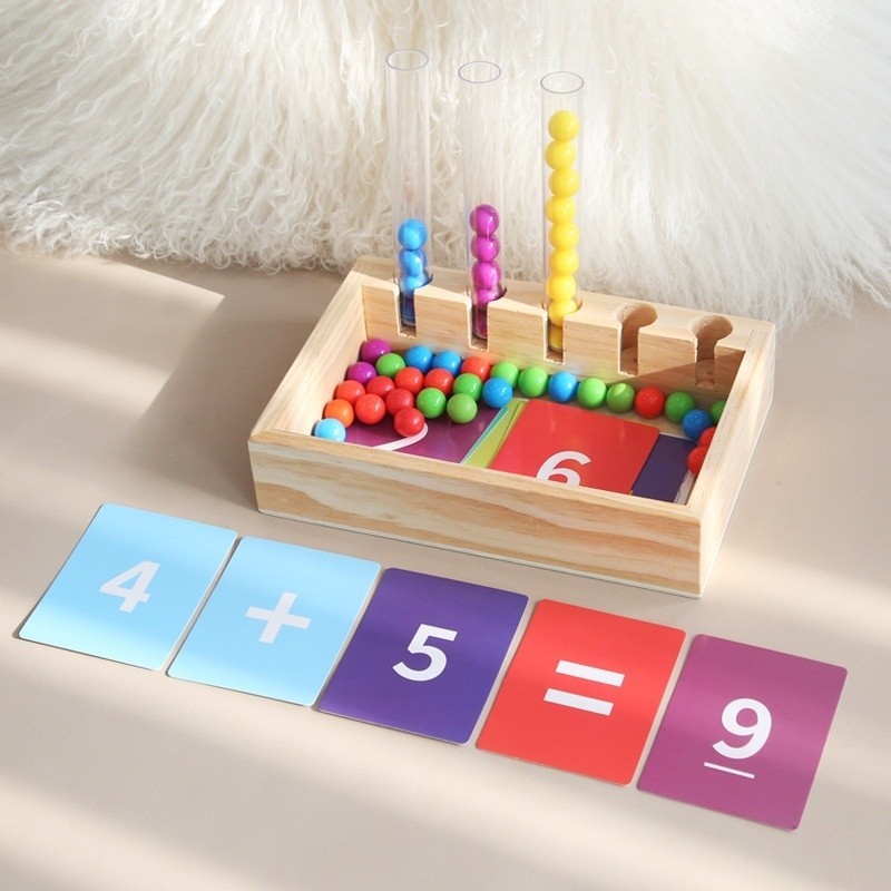 Montessori Clip Beads Test Tube Color Matching Toys Wooden Color ...