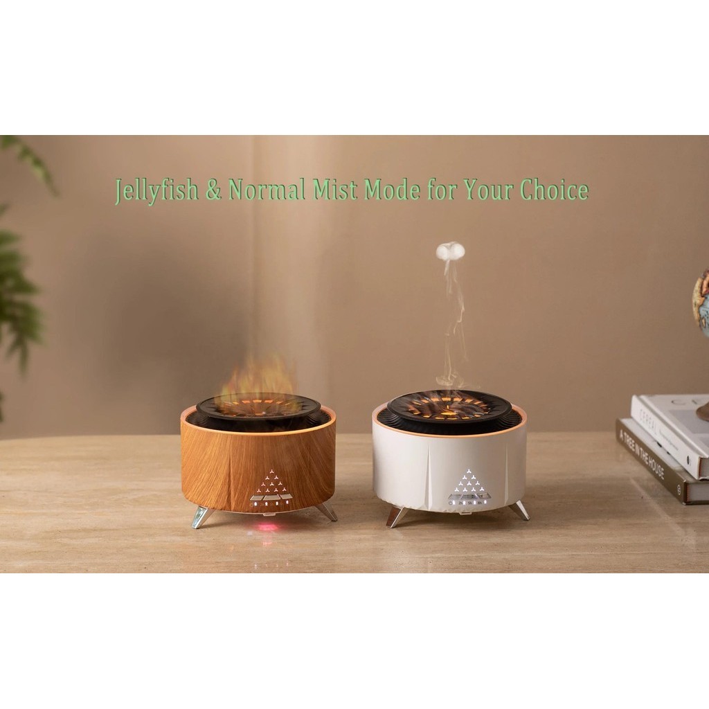 Flame Air Humidifier Jellyfish Electric Aroma Diffuser Lava Volcano ...