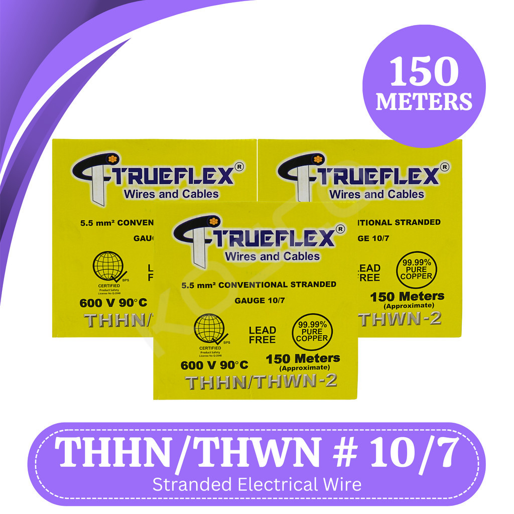 Kosco Trueflex THHN/THWN # 10/7 Electrical Wire Stranded 150 Meters Per ...