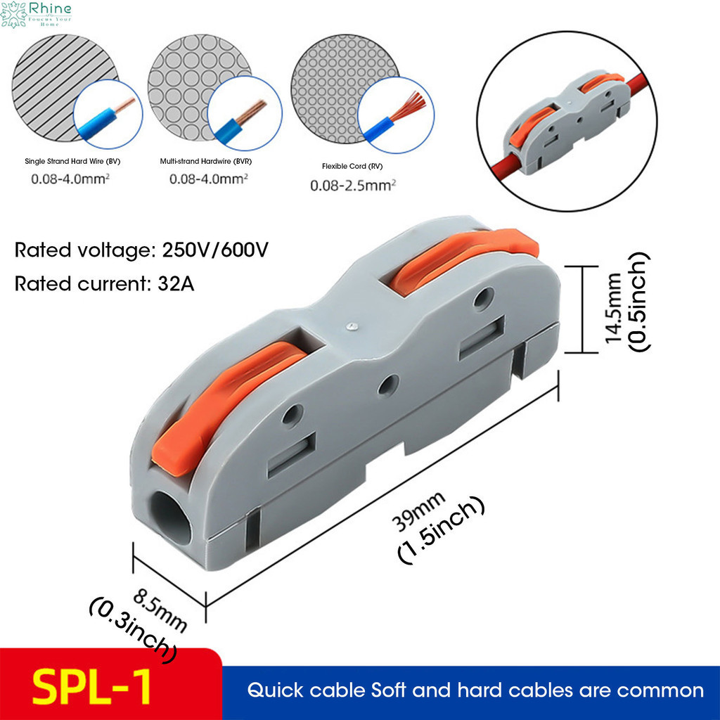 Rhine 50 PCS 1 in Multiple Out Fast Electrical Connectors Universal