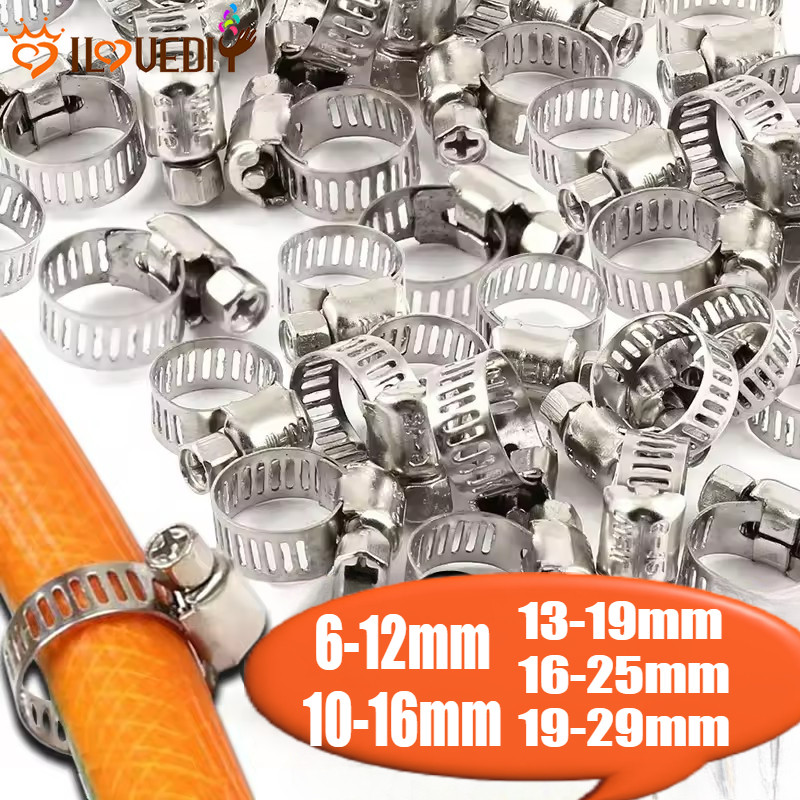 10pcs Adjustable Stainless Steel Screw Band Hose Claps Car Fuel Hose - View #3