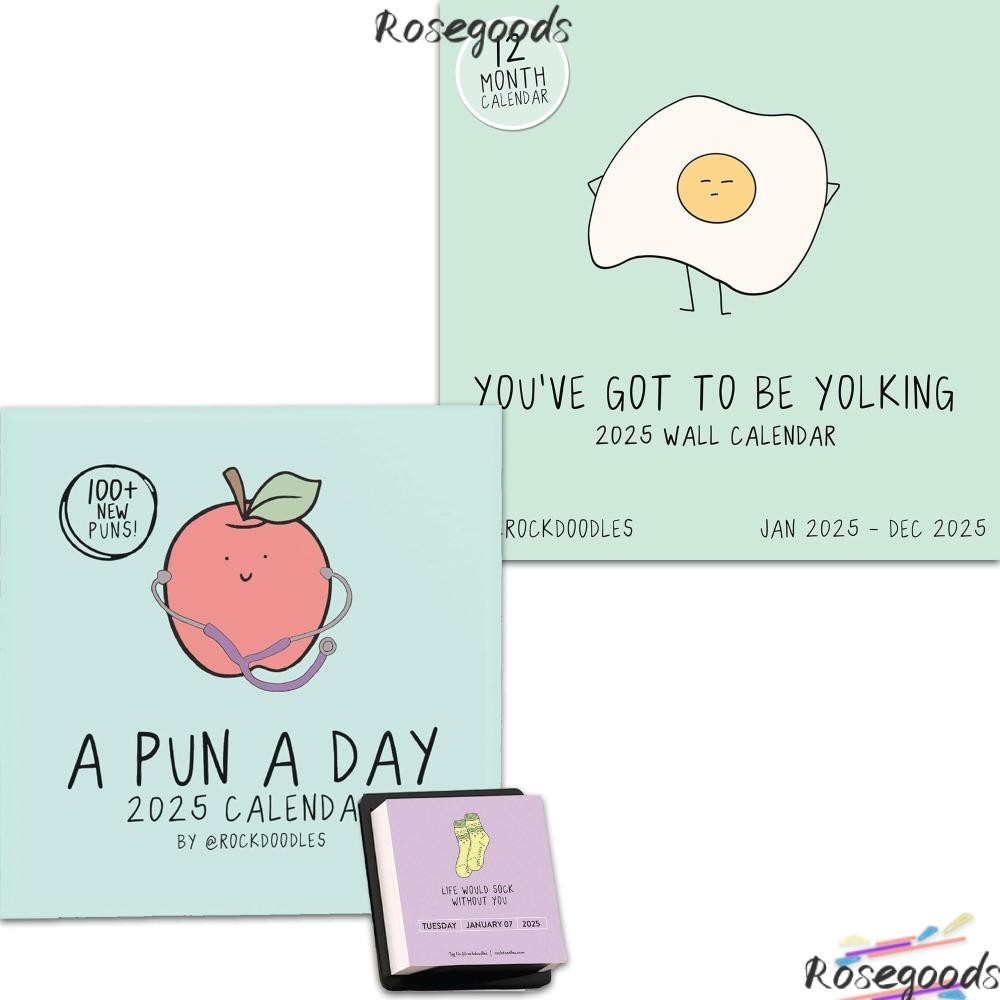 ROSE 2025 "A Pun A Day" Desktop Calendar, Funny With 100 + Puns And