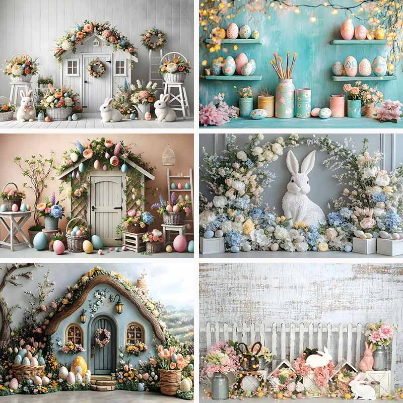 Big White Rabbit Birthday Backdrop Photography Baby Shower Kids ...